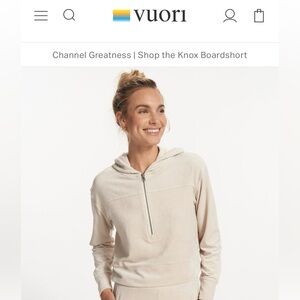 Vuori Small Haven Half Zip Hoodie Suede